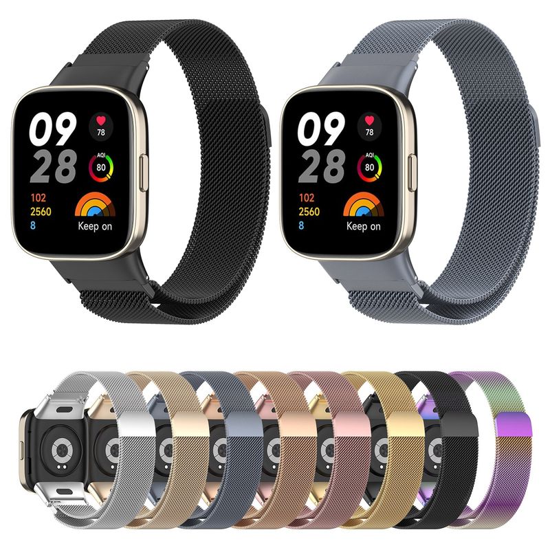 Pro Xiaomi Redmi Watch 3 / Mi Watch Lite 3 Milanese Metal Watch Band (černý)_voghion.com