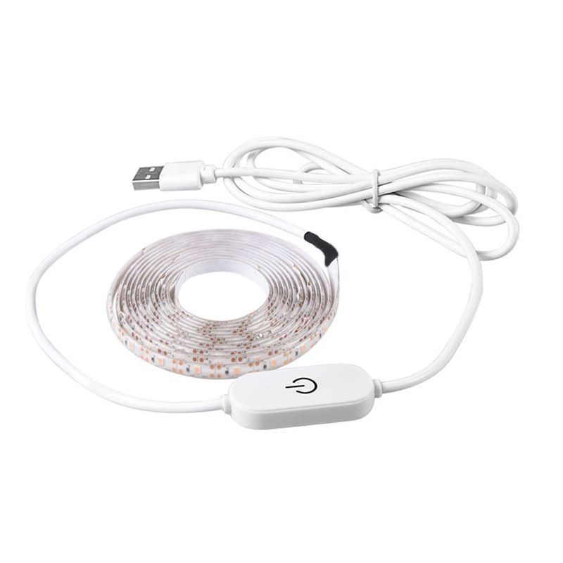 Tira de luces LED con atenuación táctil USB de 5 V - Chip 2835, 60 LED/m, opciones impermeables y no impermeables, blanco cálido/blanco frío_voghion.com