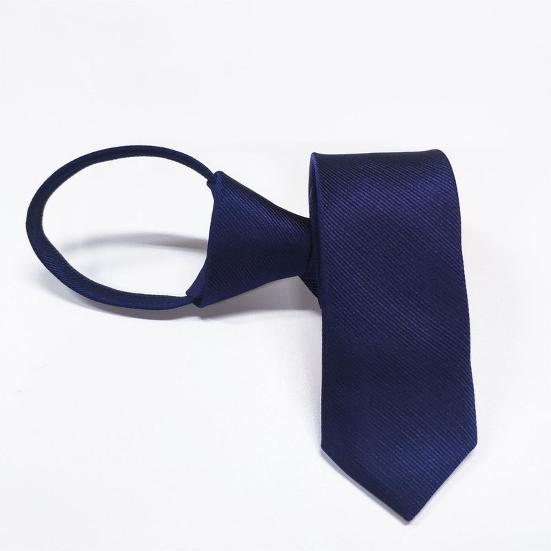 Cravatta da uomo formale da 5 cm in twill tinta unita, senza bisogno di tirare la corda a mano_voghion.com