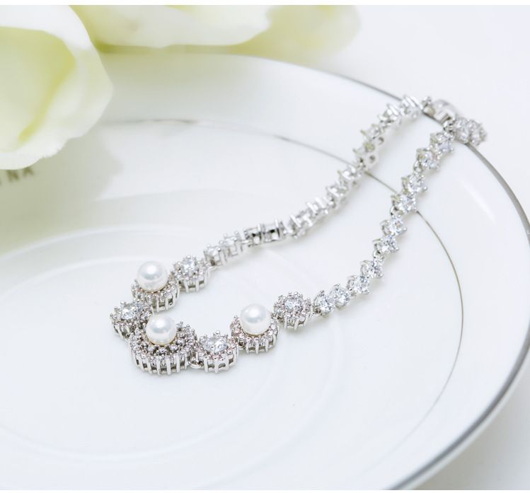 Women's Jewelry Multi-Layer Pearl Bracelet With Cubic Zirconia And Shell Beads, Elegant Geometric Design, Perfect For Everyday Wear And Gifting_voghion.com