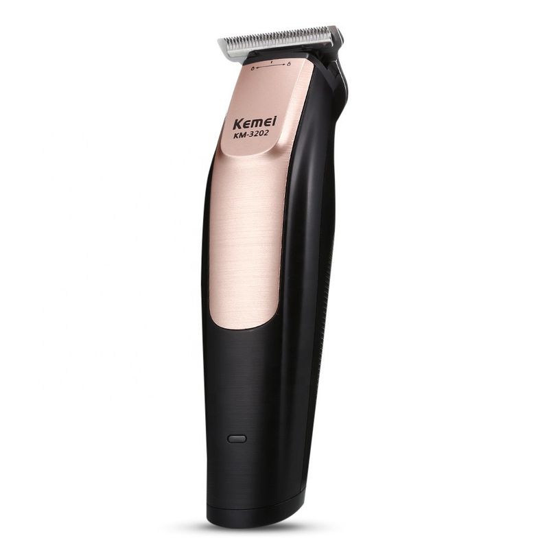 Kemei Bald Special Aço Inoxidável Cortador Bidirecional Reparador de Pêlos Aparador de Cabelo Carregamento USB Corte de Cabelo Sem Fio Hine KM-3202_voghion.com