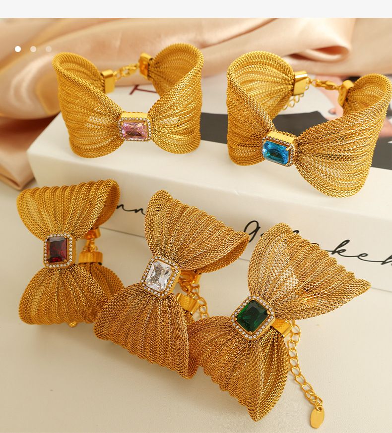 Damenschmuckarmbänder, High-End-Armbänder mit Atmosphäre, Schleifendesign, eingelegtem Stein, schlichter und exquisiter Schmuck für Frauen_voghion.com
