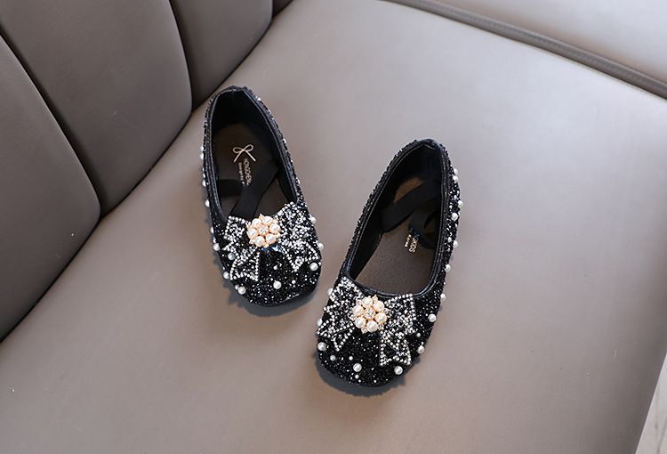 Scarpe da spettacolo per mamma e bambini Scarpe da principessa con paillettes Versione coreana Scarpe da bambina con cristalli Fondo morbido_voghion.com