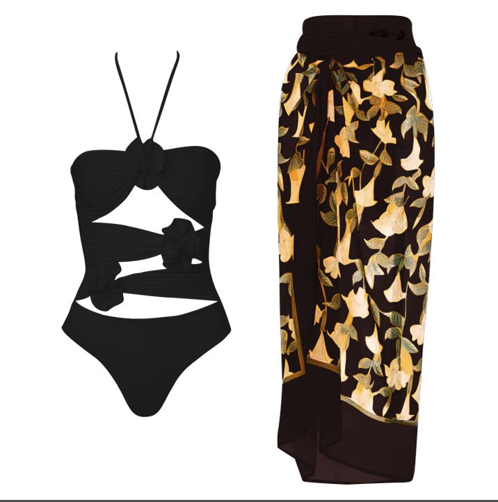 Abbigliamento donna nuovo costume intero tridimensionale a fiori stile spiaggia bikini_voghion.com