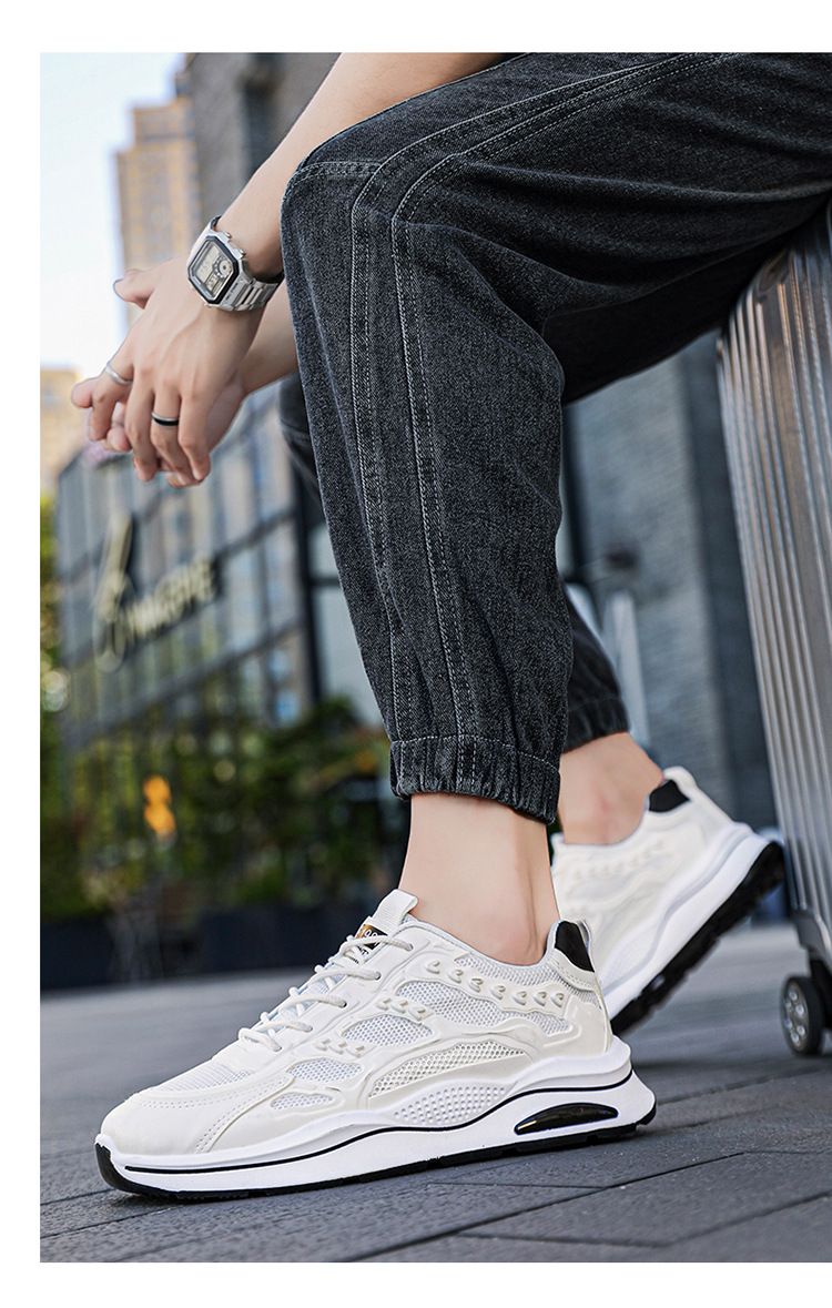 Scarpe da ginnastica basse con suola spessa, nuove di zecca, da uomo, alla moda, casual e versatili, per papà, primavera 2025_voghion.com