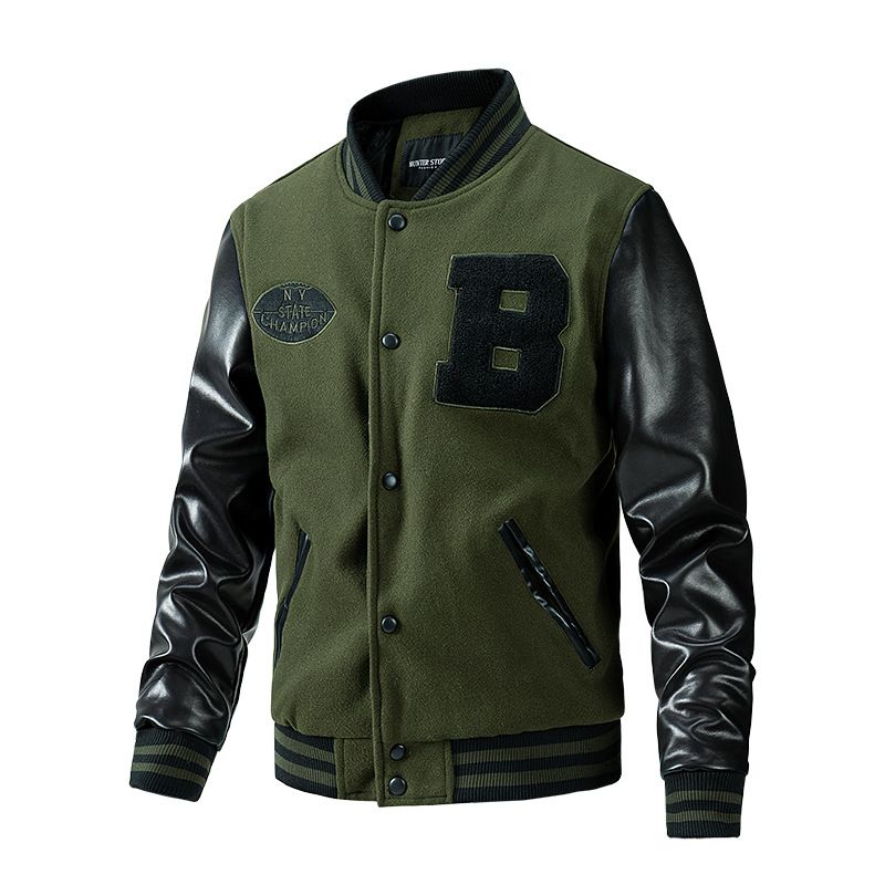 Neue Herrenjacke für Herbst und Winter mit Baumwoll-Baseballkragen, Wolljacke in Übergröße, Herrenbekleidung_voghion.com