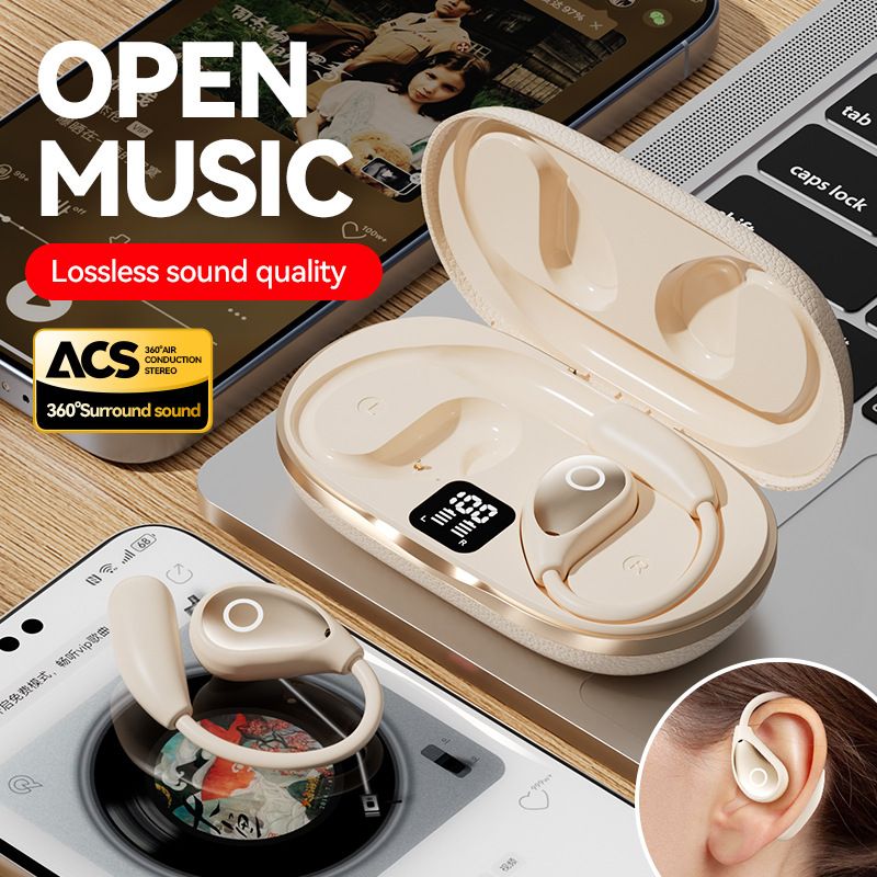 M96 Auricolari Bluetooth wireless con gancio auricolare e touchscreen, batteria a lunga durata, non in-ear, stile sportivo da corsa_voghion.com