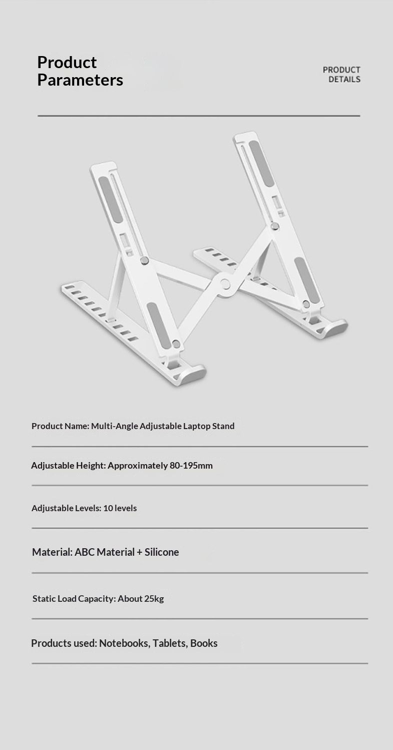 NeoGear NeoGear Supporto di raffreddamento portatile pieghevole universale regolabile in altezza per laptop, adatto per Lenovo Huawei_voghion.com
