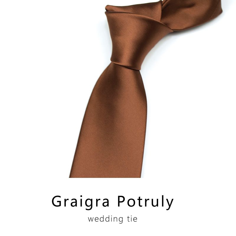 Cravatta tinta unita da uomo, formale, da lavoro, da 8 cm, da matrimonio, da sposo, nera, grigia, marrone, blu navy, versatile e alla moda._voghion.com