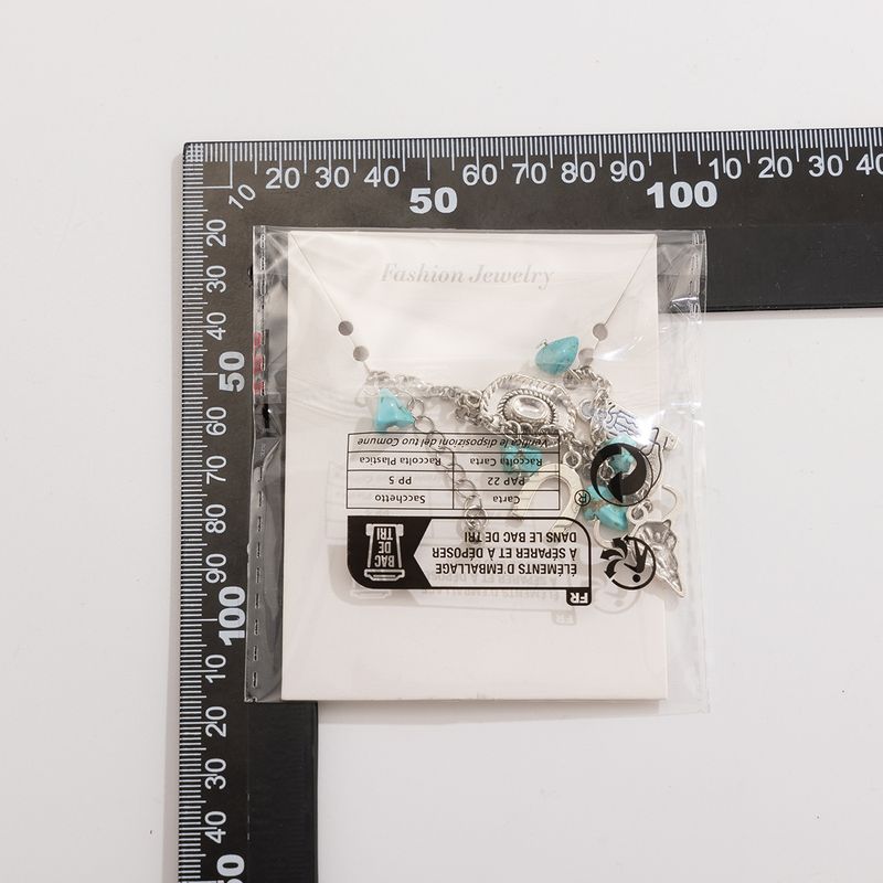 Cappello da cowboy in stile western, collana multistrato turchese per donna, collana versatile con piatto di fiori retrò_voghion.com