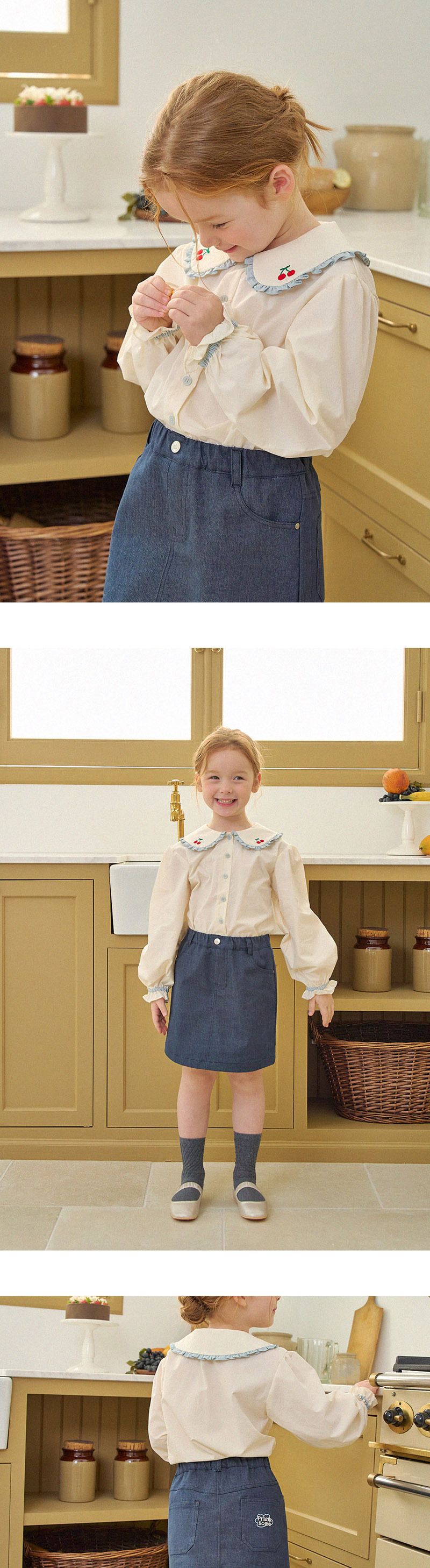 Mutter & Kinder Mode Kinder Mädchen Casual Prinzessin Einfarbig Denim Kurzen Rock_voghion.com