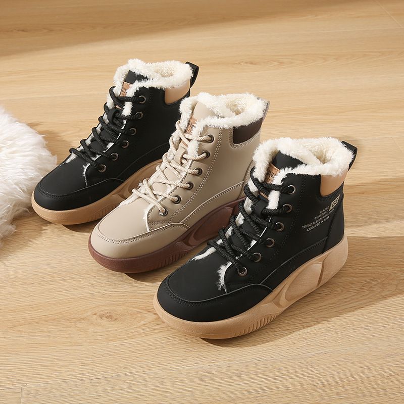 High-top Velvet Martin Boots Female Student Platform Casual Warm Street Shoes_voghion.com