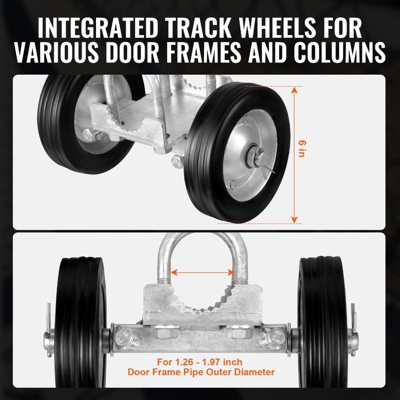 Duty Kit Gate Sliding Adjustable 6' Heavy 600 Hardware Rolling Load Lbs_voghion.com