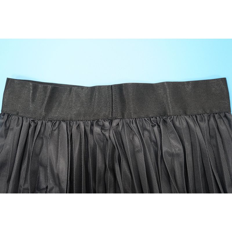 Ženska obleka z okroglim izrezom in kratkimi rokavi, potiskanim nagubanim krilom_voghion.com