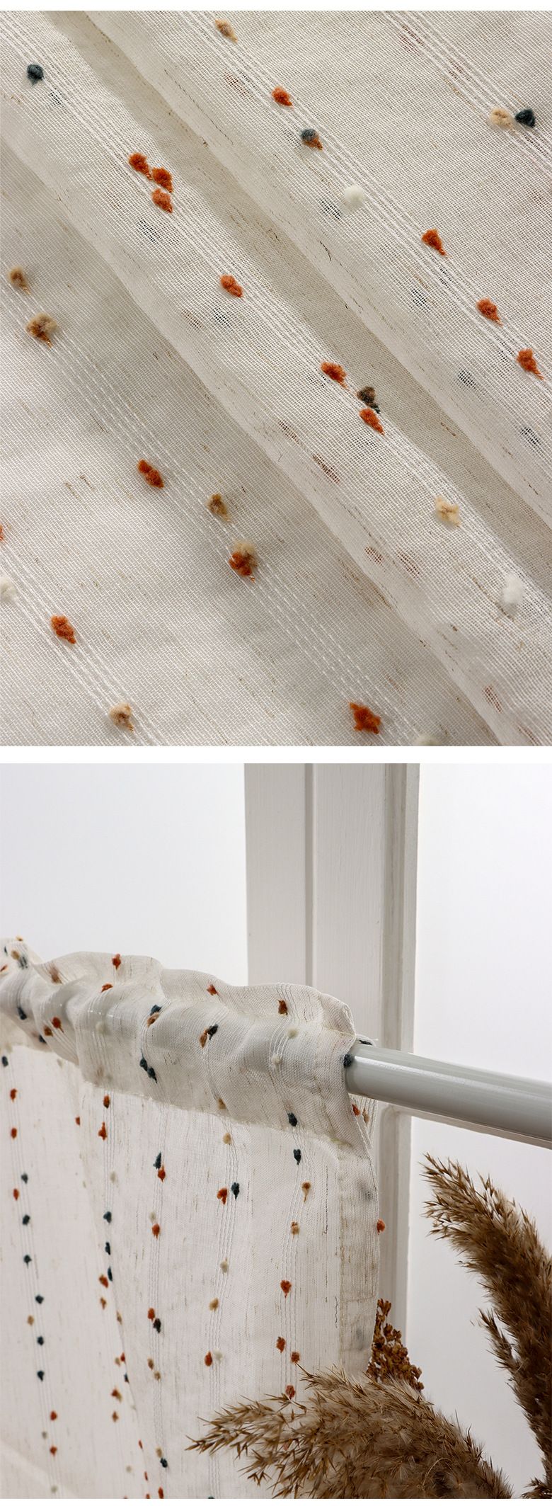 Literary Retro Ins Style Door Curtain Linen Short Curtain Coffee Curtain Sugar Bean Small Fresh New Gauze Curtain Cute Style_voghion.com