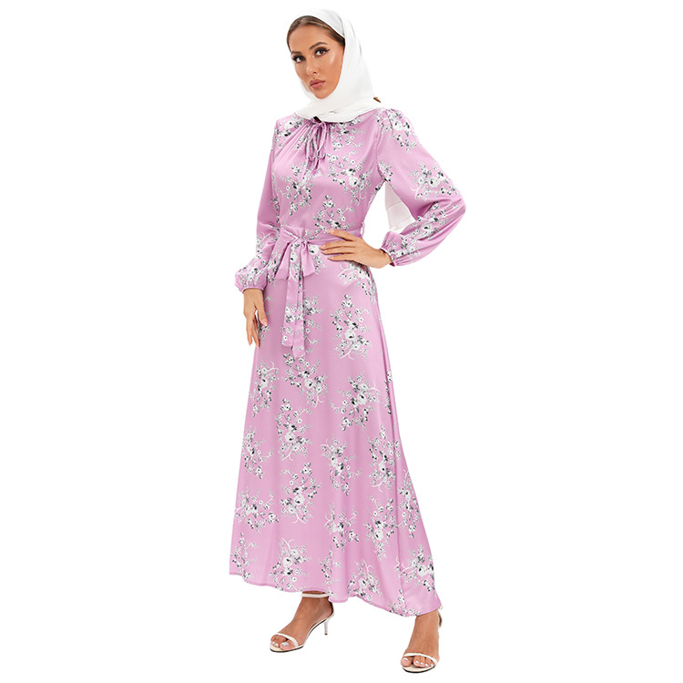 Vestido túnica de satén elegante para mujer._voghion.com