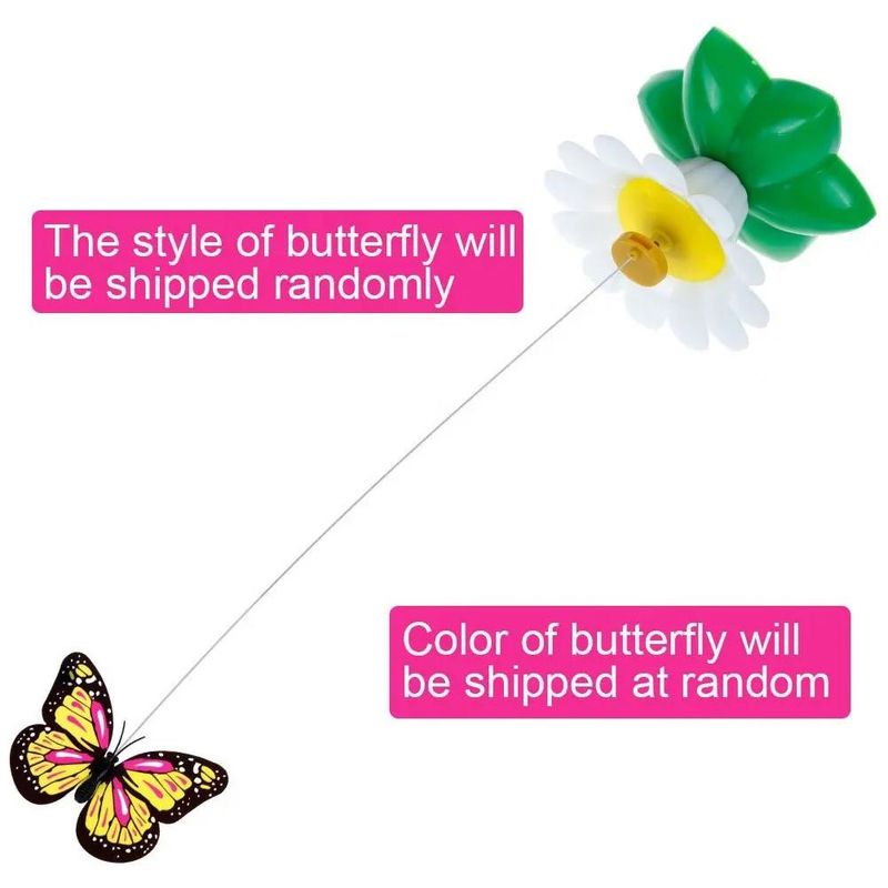 New Rotating Electric Butterfly, Hummingbird And Bee Pet New Product Rotating Around Flowers To Cats And Butterflies Pet Toys_voghion.com