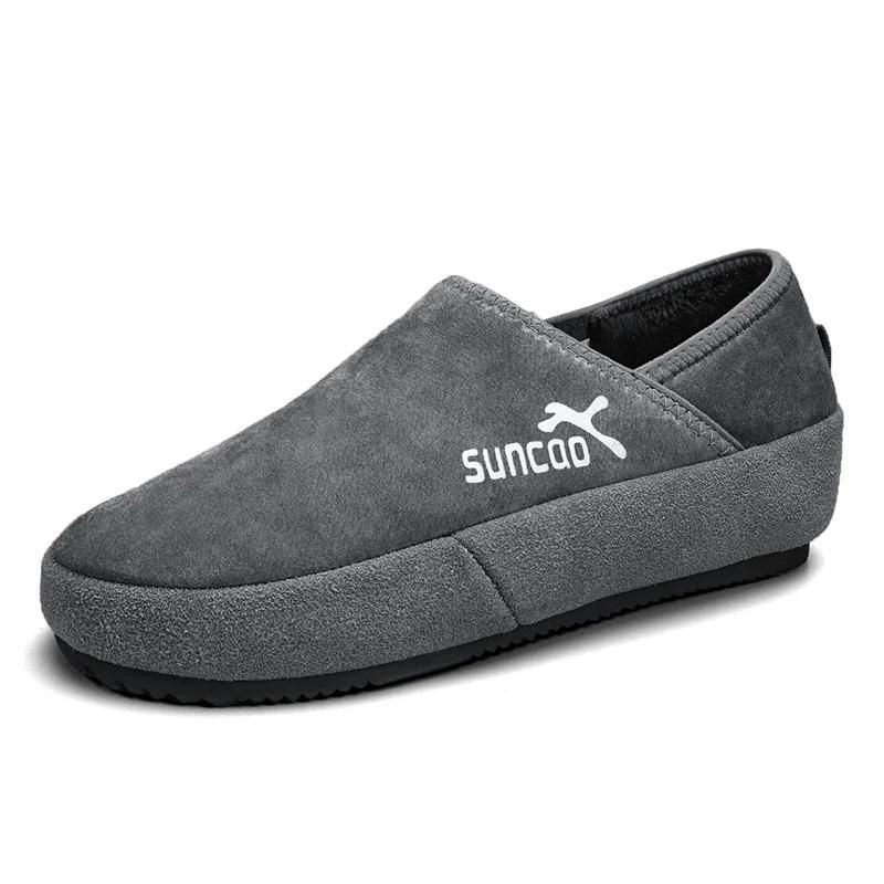 Mode Winter Herren Freizeit Plüsch Baumwolle Schuhe Warme Herren Loafer Flats Slip-on Fahrschuhe Modestil Weiche Herren Mokassins Schwarz 44_voghion.com