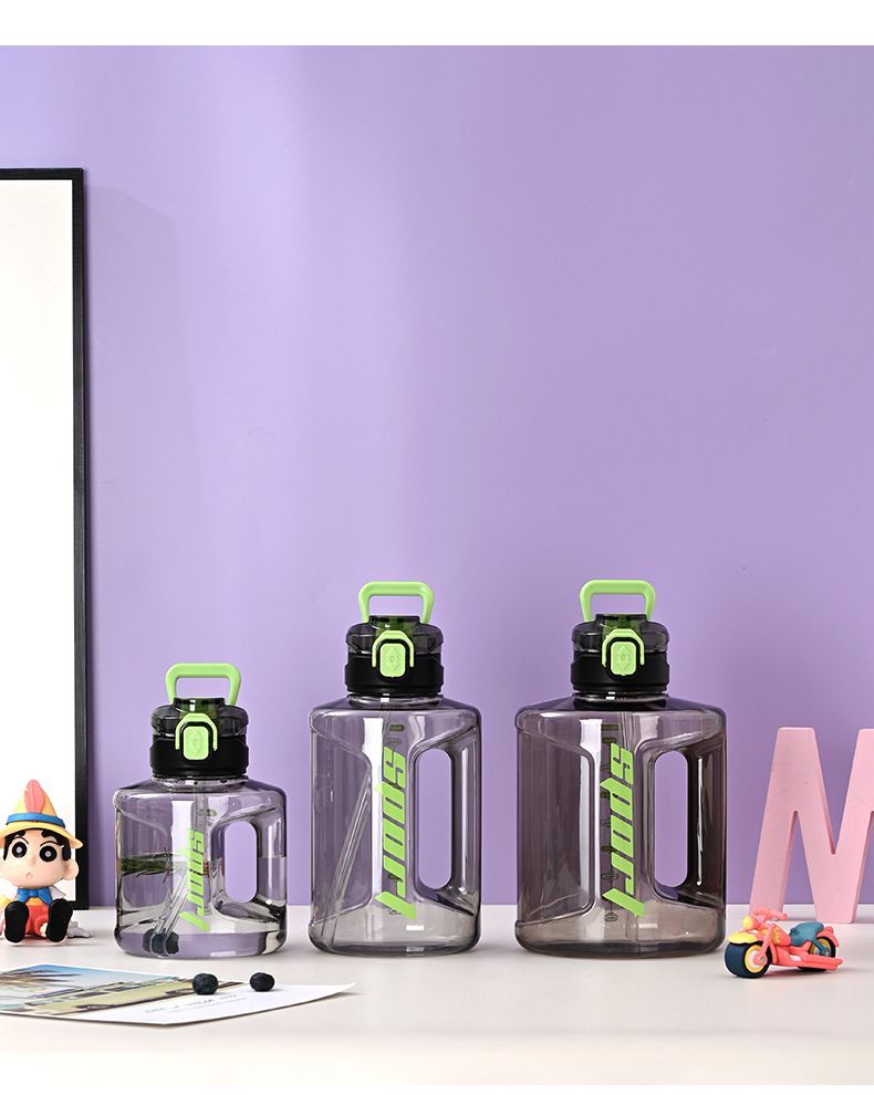 Large Capacity Unisex Ton Bucket Outdoor Sports Transparent Fitness Water Bottle Portable Plastic Space Cup_voghion.com