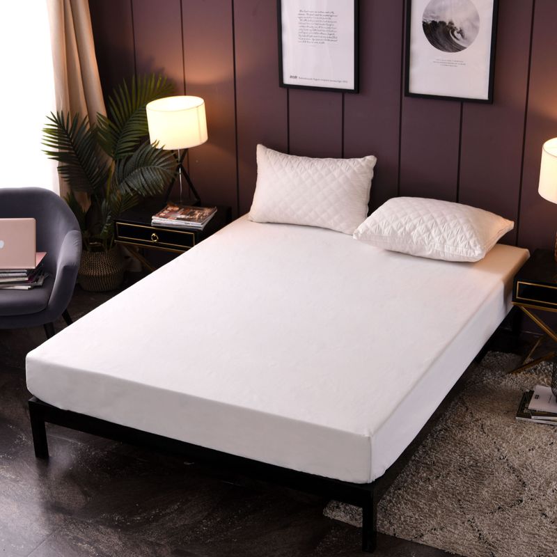 Lençol de cama à prova de líquidos de cor sólida, capa de cama à prova de urina, protetor de colchão antiqueda_voghion.com