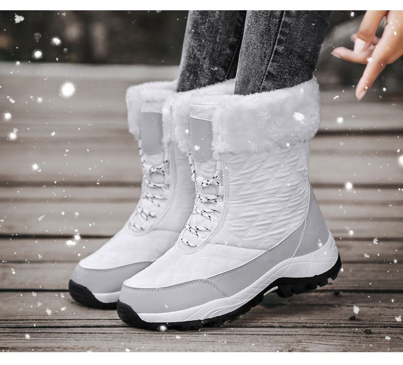 Wasserdichte Schneestiefel für Damen mit Fleecefutter – warme, rutschfeste High-Top-Schuhe für den Winter bei kaltem Wetter_voghion.com