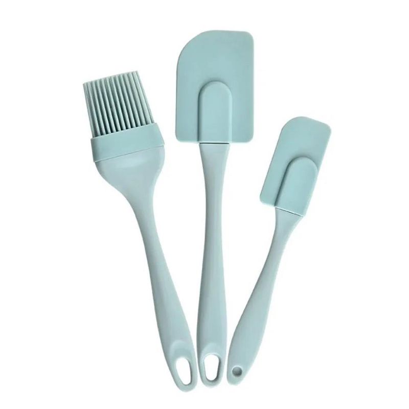 3Pcs Non-Stick Silicone Cream Scraper Bread Cake Butter Spatula Mixer Oil Brush With PP Handle Cake Spatula Kitchen Baking Tool_voghion.com