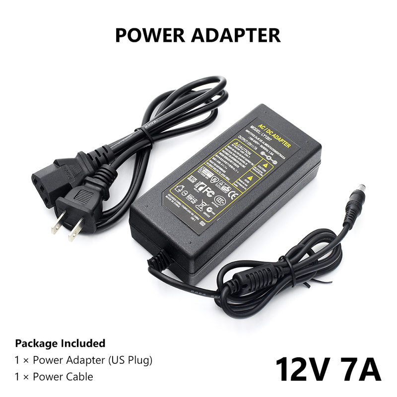 DC 12V 7A Plug Charger Universal US/EU/UK/AU 12V 7A AC100-240V To DC Power Supply Adapter Converter Module Stable High Power_voghion.com
