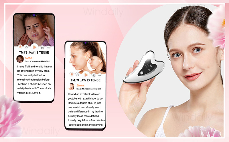 Estimulador Facial eléctrico Gua Sha 4 en 1, herramientas de raspado Facial con vibraciones calentadas, antiarrugas, doble mentón, moda facial_voghion.com