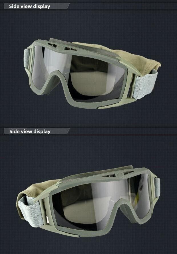 Outdoor Desert Tactical CS Glasses Protective Anti-fog Anti-drop Gear Windshield Goggles Windproof Sandproof_voghion.com