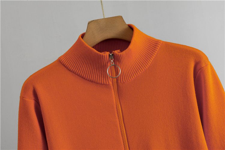 Roupas femininas outono e inverno novo cardigan de malha calças de perna larga terno de duas peças tendência_voghion.com