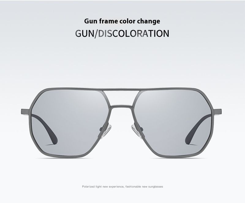 New Irregular Aluminum Magnesium Men's Sunglasses Driving Trend Sunglasses Night Vision Color Changing Anti UV Polarizing Lens_voghion.com