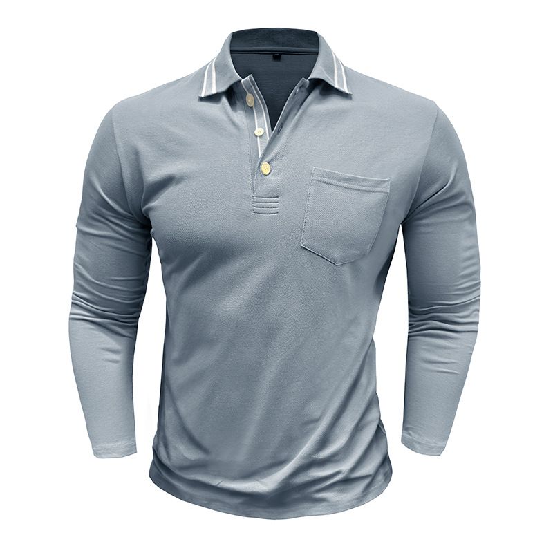 Polo a maniche lunghe con risvolto e bottoni da uomo_voghion.com