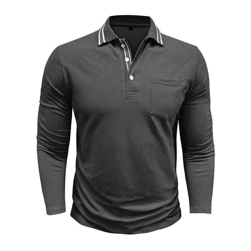 Polo a maniche lunghe con risvolto e bottoni da uomo_voghion.com