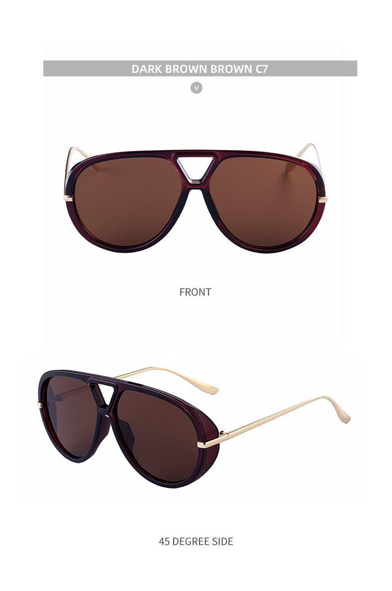 2025 New Aviator Sunglasses - European & American High-End Retro Punk Style Sun Protection Shades, Trendy Eyewear_voghion.com