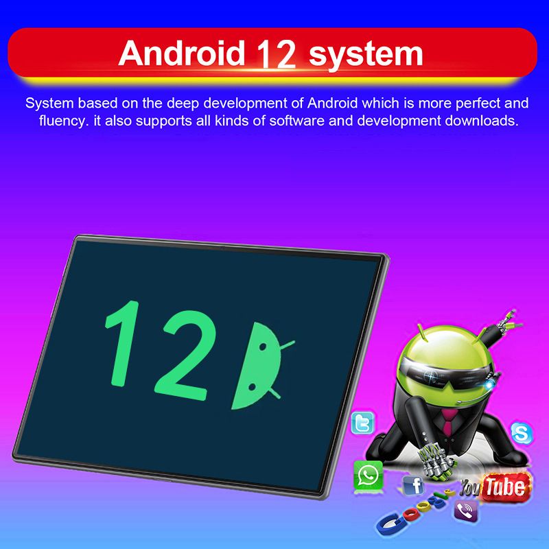 10,1-inch 5G-tablet met 4G-bellen - Android 12, 128 GB opslag, dual-sim, HD-scherm, voor online leren en werken_voghion.com