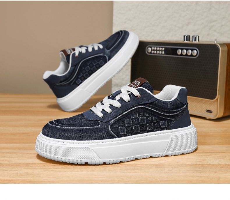 New Heightened Platform Men's Shoes, Men's And Women's Sports And Leisure Board Shoes, Washed Canvas Shoes, Trendy Shoes_voghion.com