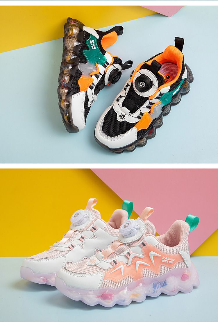 Kids’ Shoes Boys' Shoes Rotating Buckle Mesh Spring And Autumn Sports Shoes For Middle And Large Children Soft Sole Casual Shoes Mesh Shoes_voghion.com