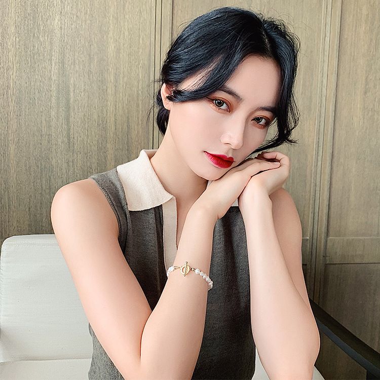 OT buckle Baroque freshwater pearl necklace niche design clavicle chain girlfriend student bracelet female simple cold style_voghion.com