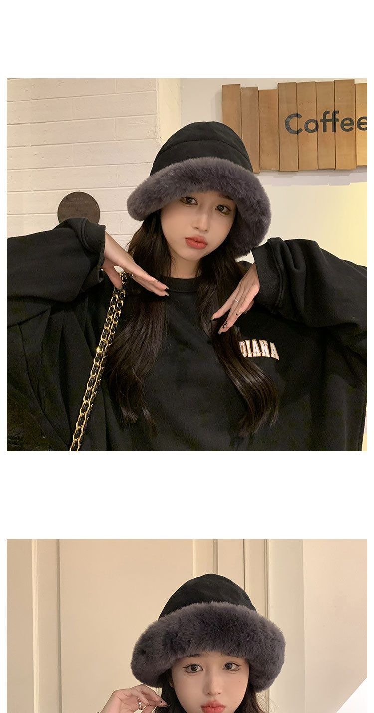 Sonbahar Ve Kış Kalın Peluş Şapka Çocuk Peluş Kova Şapkası Yuvarlatılmış Kenarları Zarif Ve Rüzgar Geçirmez Sıcak Kulak Korumalı Havza Şapkası_voghion.com