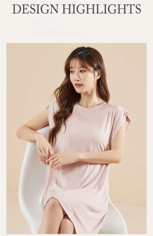 Modal Sleepwear With Chest Cushion In Summer, Anti Protrusion Point, Eucalyptus Antibacterial Thin Home Clothes, Vest_voghion.com
