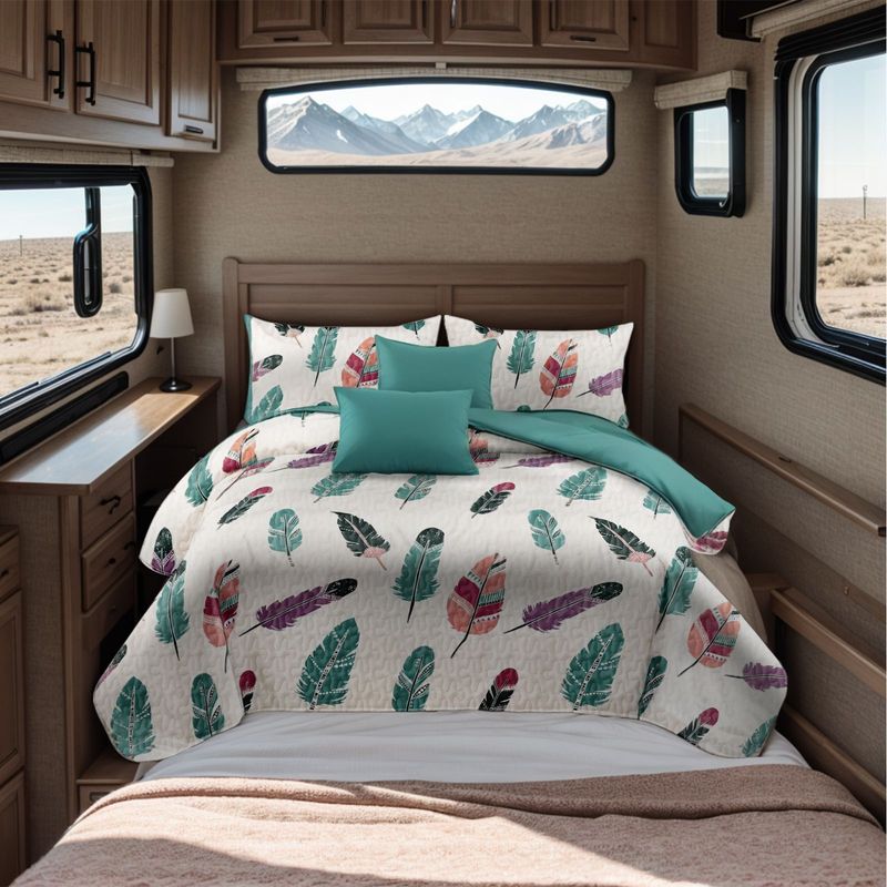 9 Piece Soft All-Season Washed Microfiber Cover Set , Queen/King/Calking Bedding Set With Pillowcases,Bedspread Print Curtains & Solid Curtains,Print, Moisture-Wicking, Soft ,Cooling, Easy Care_voghion.com