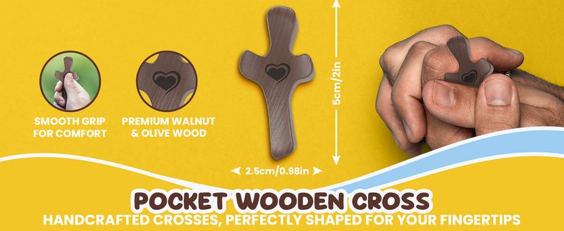 Hot-Selling Wooden Church Easter American Walnut Hand Piece Thumb Cross_voghion.com