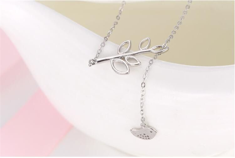 Korean Version Of Fashion Leaf Bird Branch Necklace, Versatile Female Personality_voghion.com