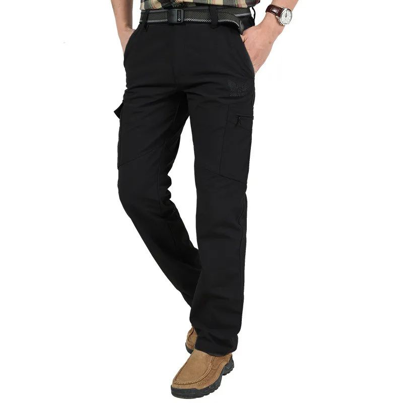 Pantaloni tattici invernali in pile da uomo, caldi pantaloni cargo, pantaloni da caccia in softshell, pantaloni da lavoro, spessi, caldi e impermeabili, in pelle di squalo, M-4XL_voghion.com