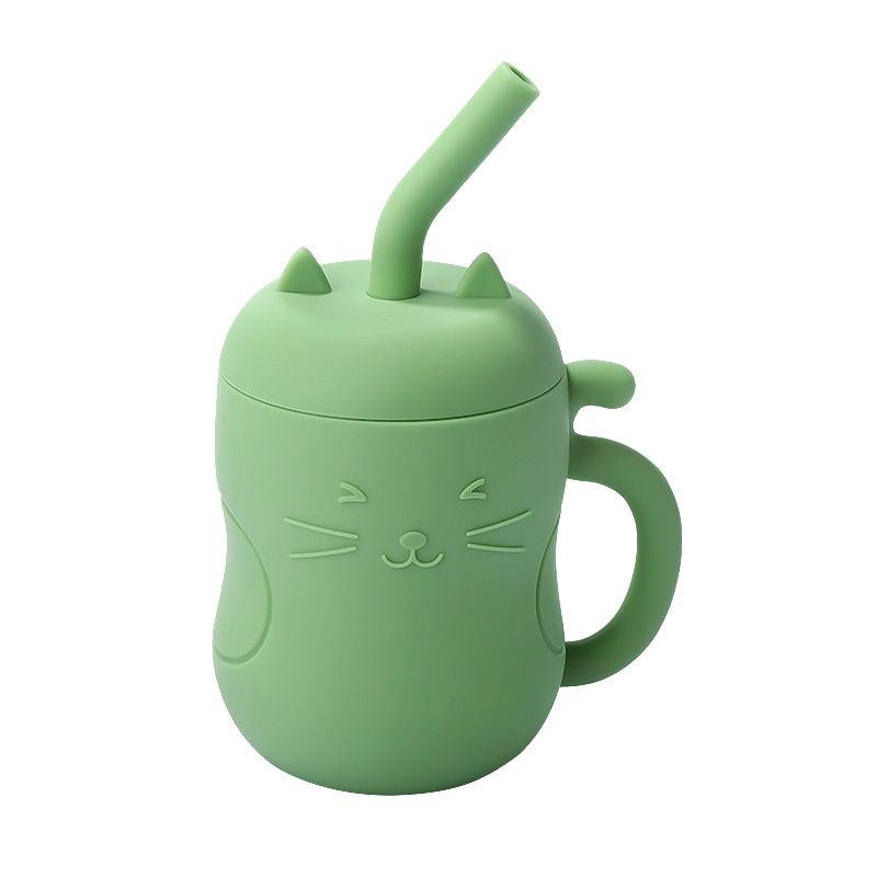 150ML 1PC Taza de pajita de silicona para alimentación de bebés Biberón de aprendizaje para niños Vajilla anticalor a prueba de fugas Botella de agua para bebés_voghion.com
