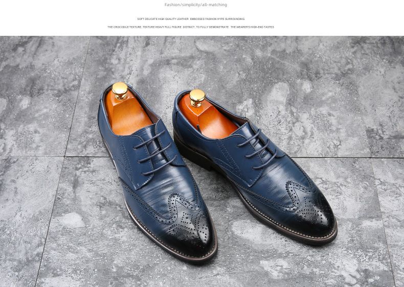 2020 New Men's Shoes Big Size Trendy Shoes Business Casual Men's Leather Shoes Cross Border 38-48 Size_voghion.com