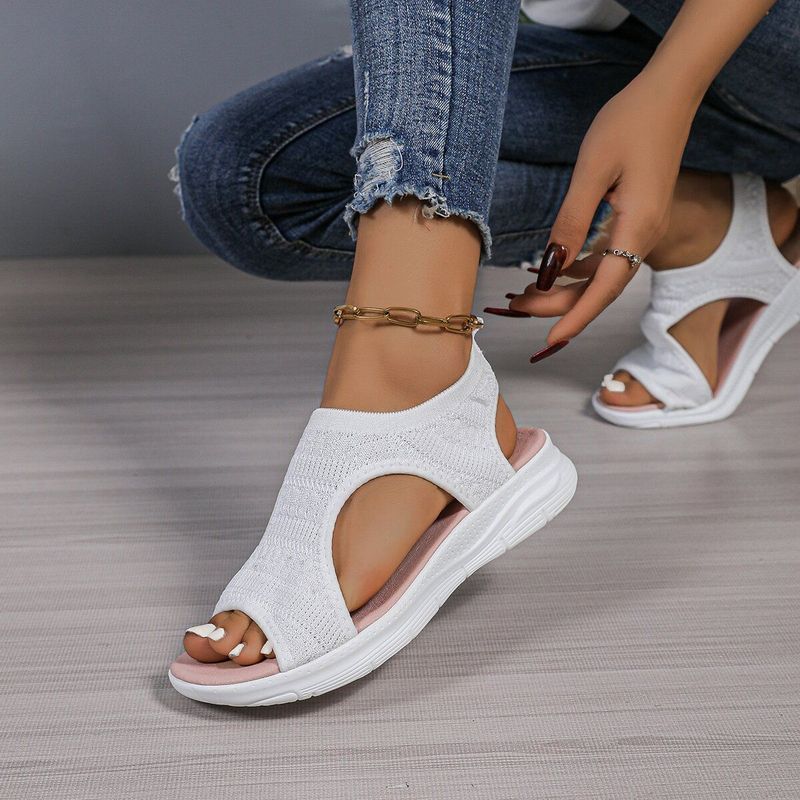 2024 Sommer Neue Mode Große Größe Flache Damensandalen_voghion.com