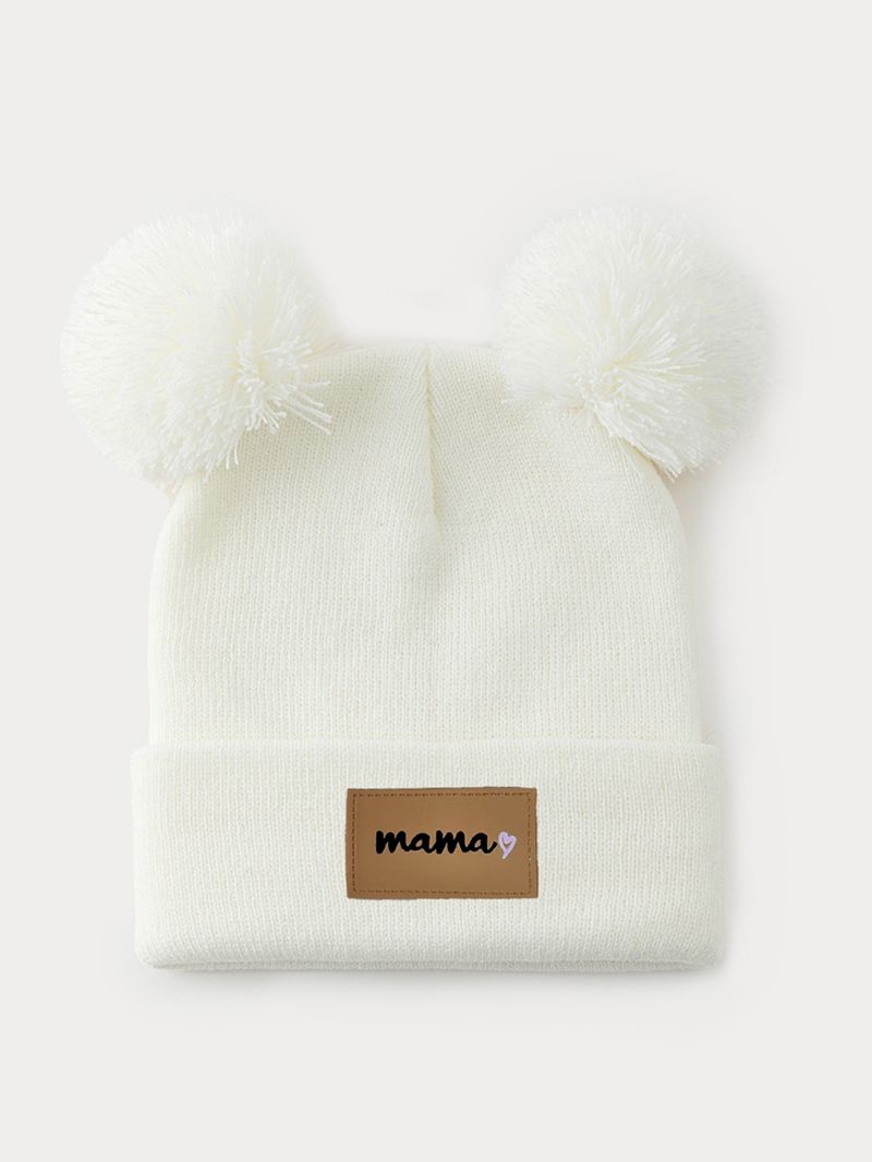 Gorro de punto para mujer con doble pompón - Mezcla de algodón suave, gorro de invierno cálido para mujer, elegante y cómodo, perfecto para el clima frío_voghion.com