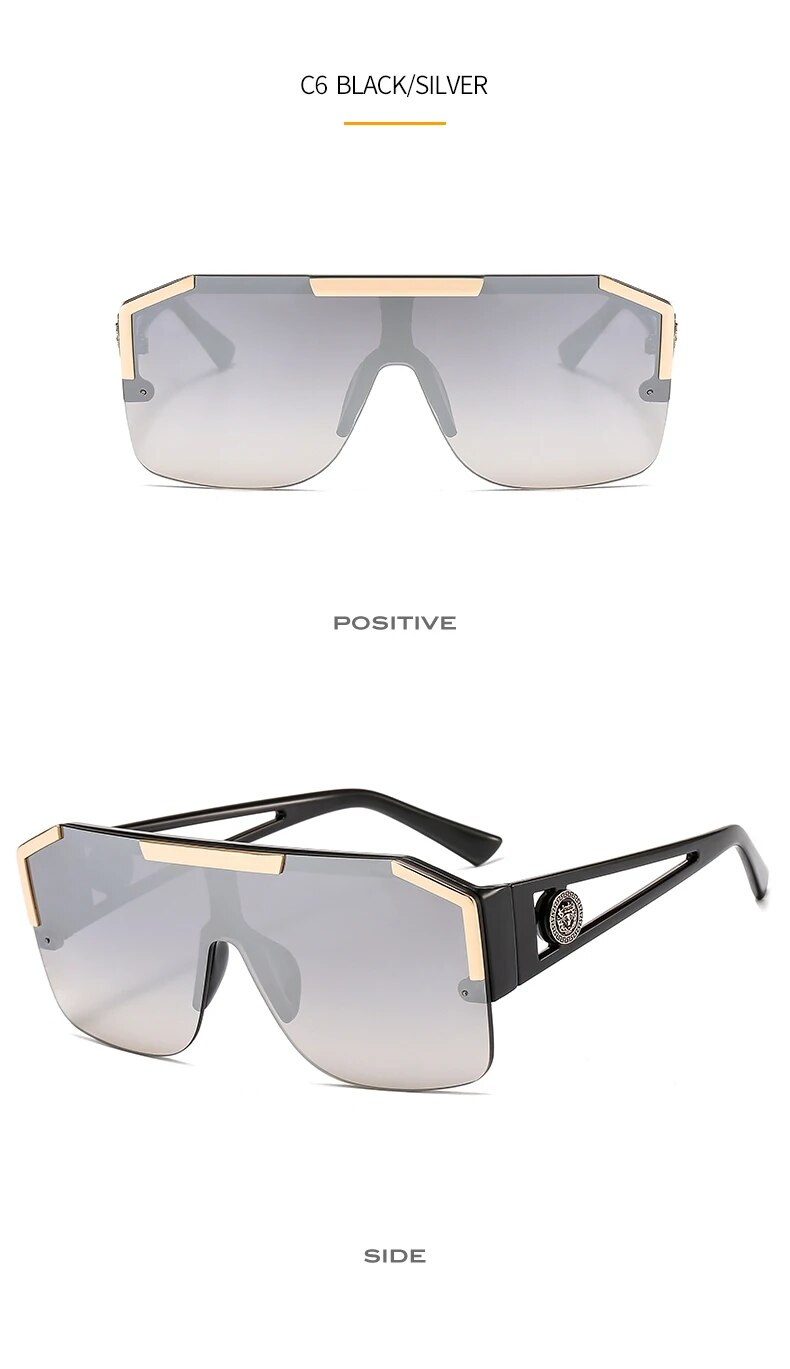 ZLY 2020 New Shield Sunglasses Men Women Fashion Color Lens Alloy Frame High Quality Rectangle Brand Designer Sunglasses_voghion.com