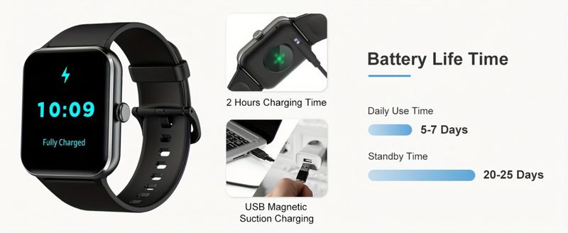 Chytré hodinky Blackview, fitness hodinky s monitorováním aktivity, kompatibilní s nejnovějšími modely Android a iPhone 2024, černé_voghion.com